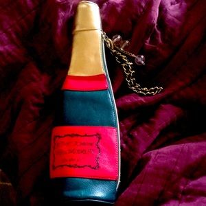 Rare Betsey Johnson champagne purse bag New